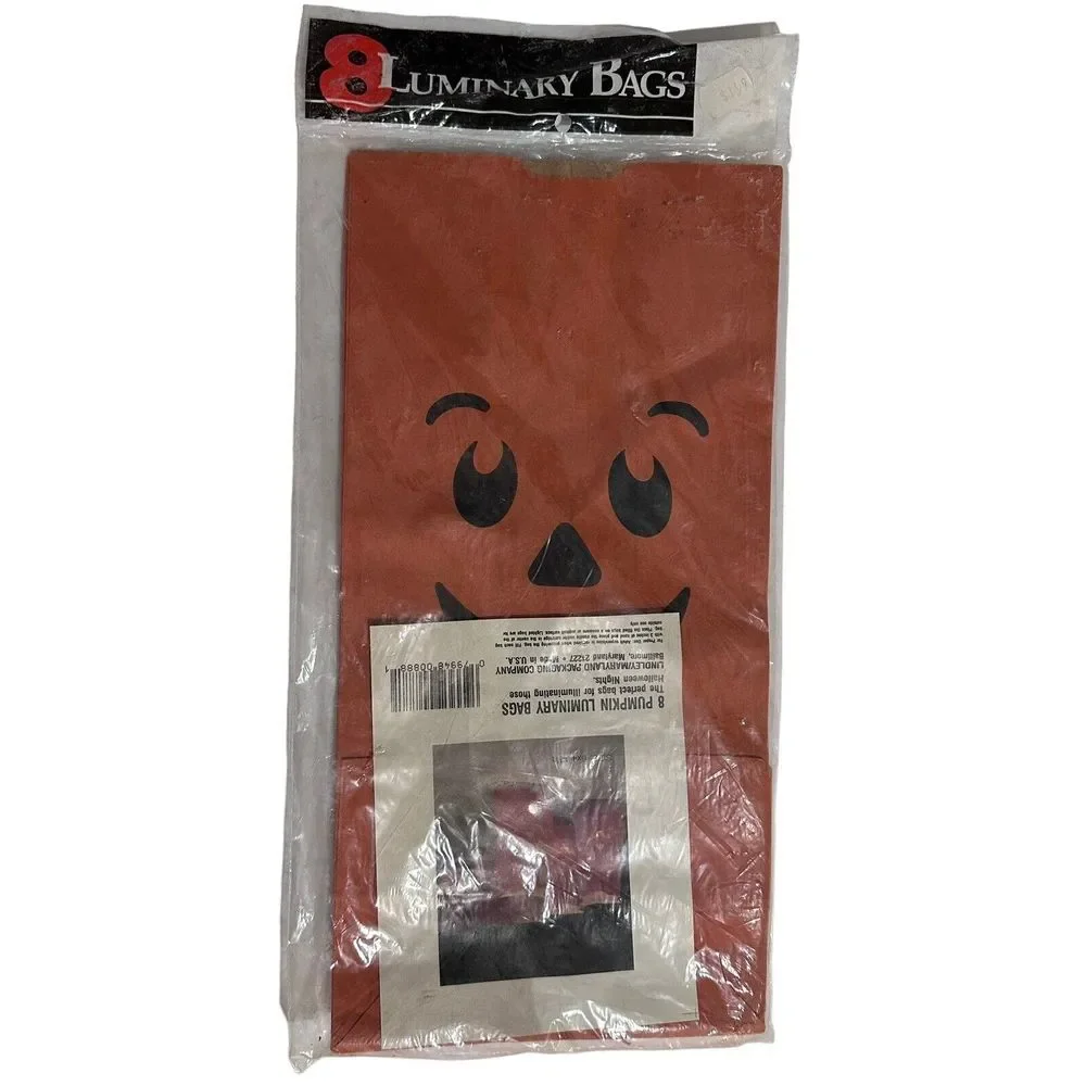Vintage New Halloween Jack o‎ Lantern Luminary Bags (8) Lighting Dead Stock